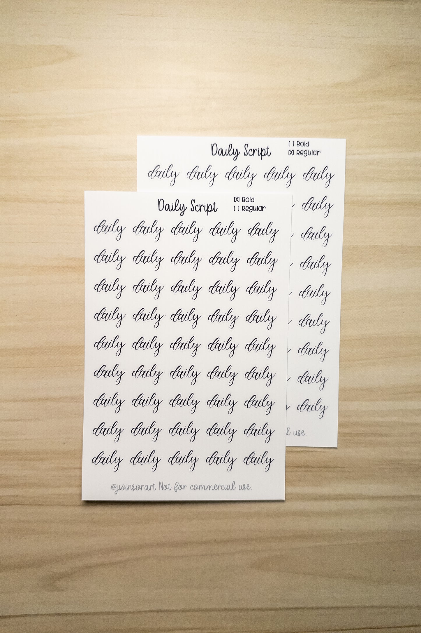 Daily Script Planner Sticker Sheet 45 Stickers Bujo Bullet Journal
