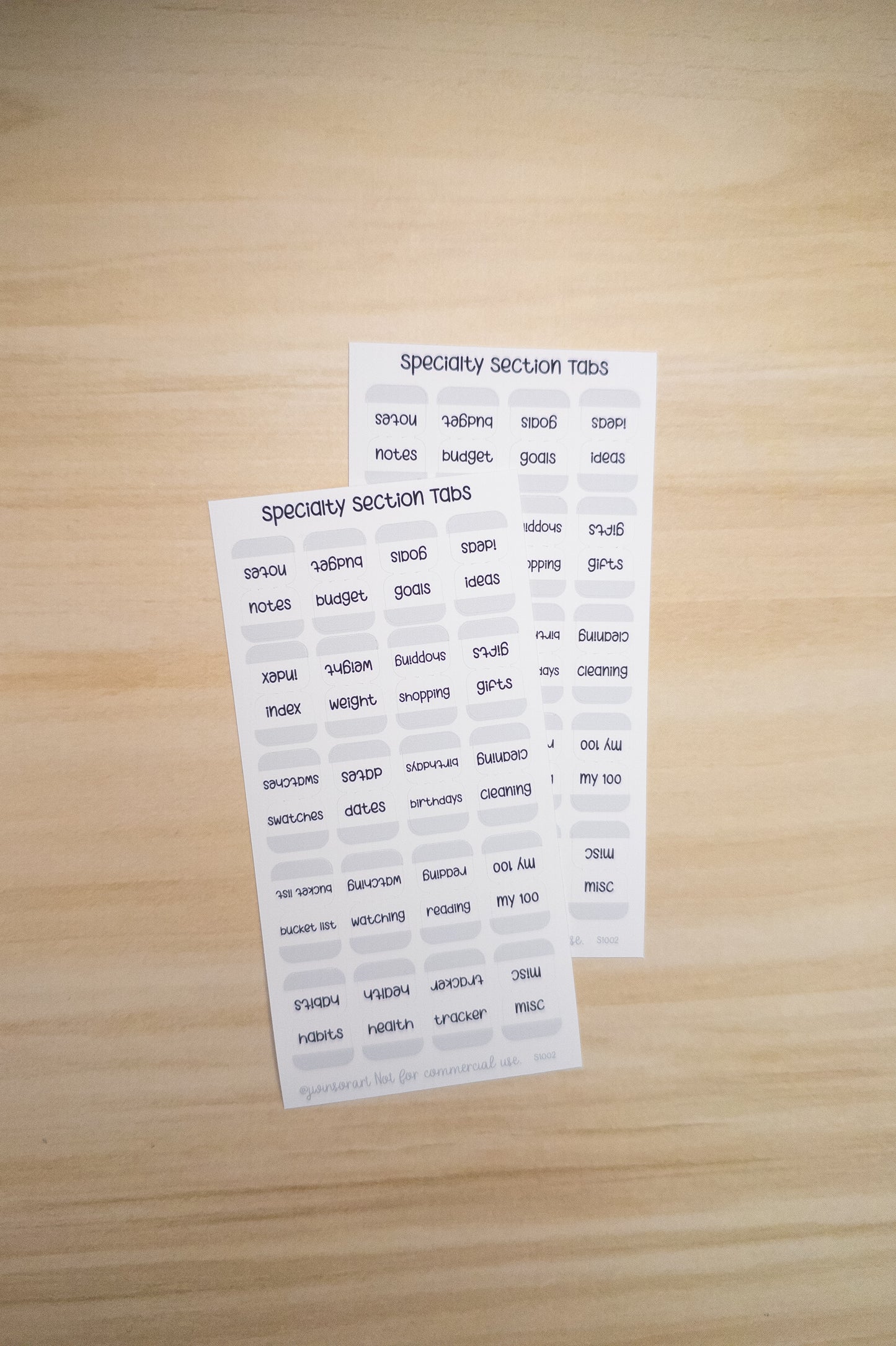 Specialty Section Tabs – Minimal Planner Labels for Hobonichi, Journals, and Notebooks (20 Unique Tabs)