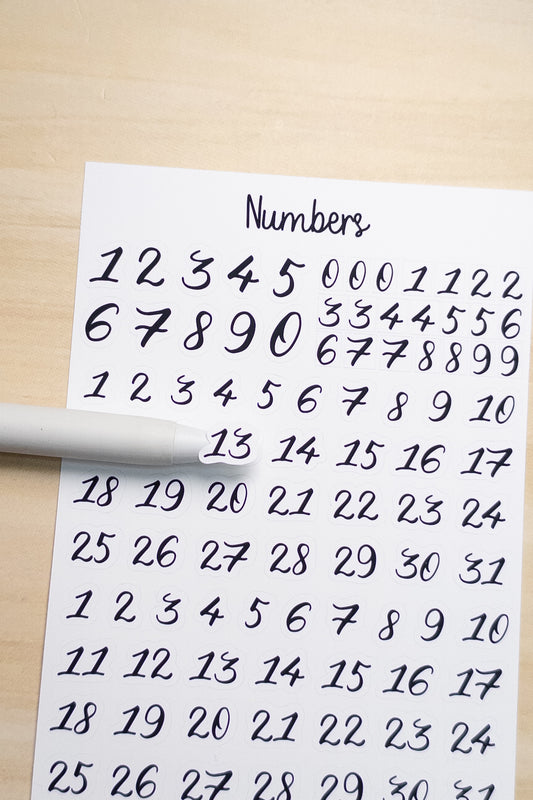 Numbers Planner Sticker Sheet Bujo Bullet Journal