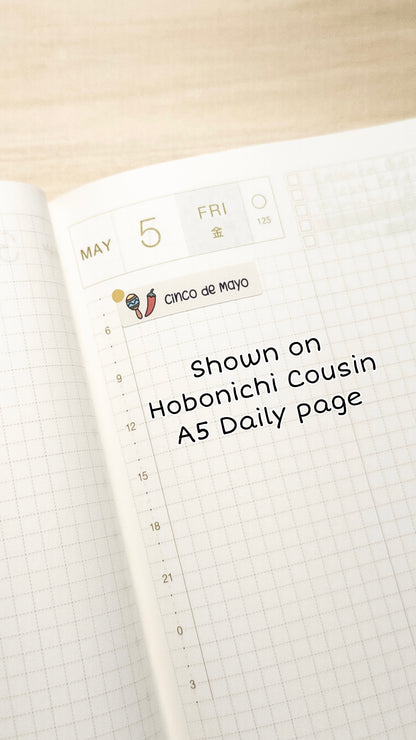 Global Holidays Sticker Sheet – Hobonichi Cousin A5 – Annual Celebrations & Birthdays – White or Color Background