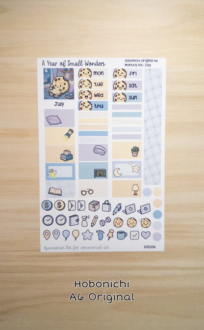 July Hobonichi Monthly Kit – A Year of Small Wonders – Summer Night Reading Planner Stickers – Cousin A5, A6, Weeks