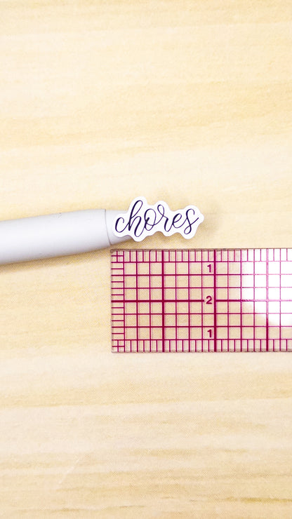 Chores Script Planner Sticker Sheet 44 Stickers Bujo Bullet Journal