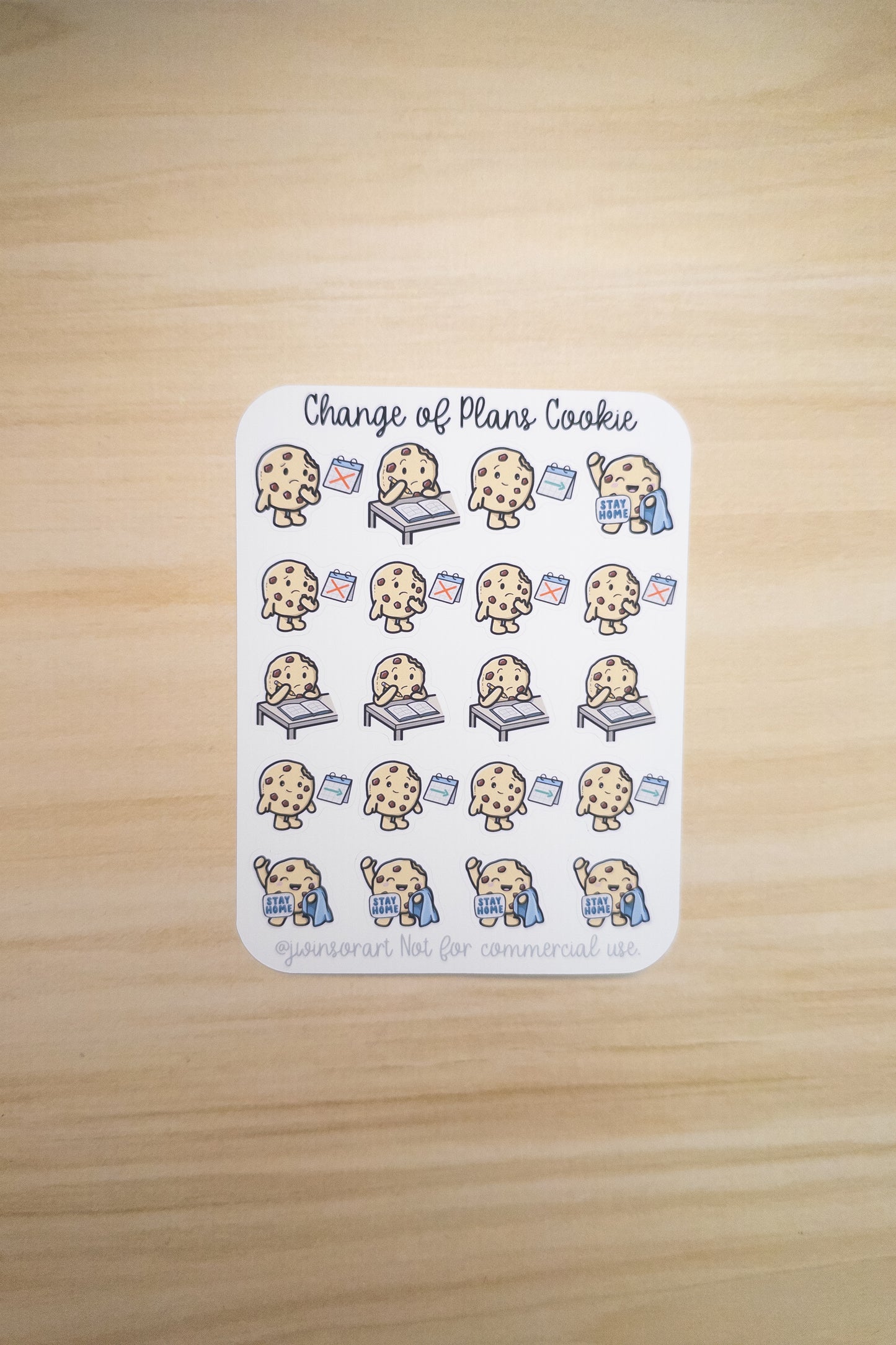 Change of Plans Cookie Planner Stickers - Cancelled Plans, Rescheduled, Stay Home, Pivot Day - Hobonichi Bullet Journal