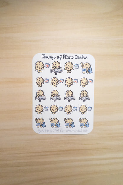Change of Plans Cookie Planner Stickers - Cancelled Plans, Rescheduled, Stay Home, Pivot Day - Hobonichi Bullet Journal