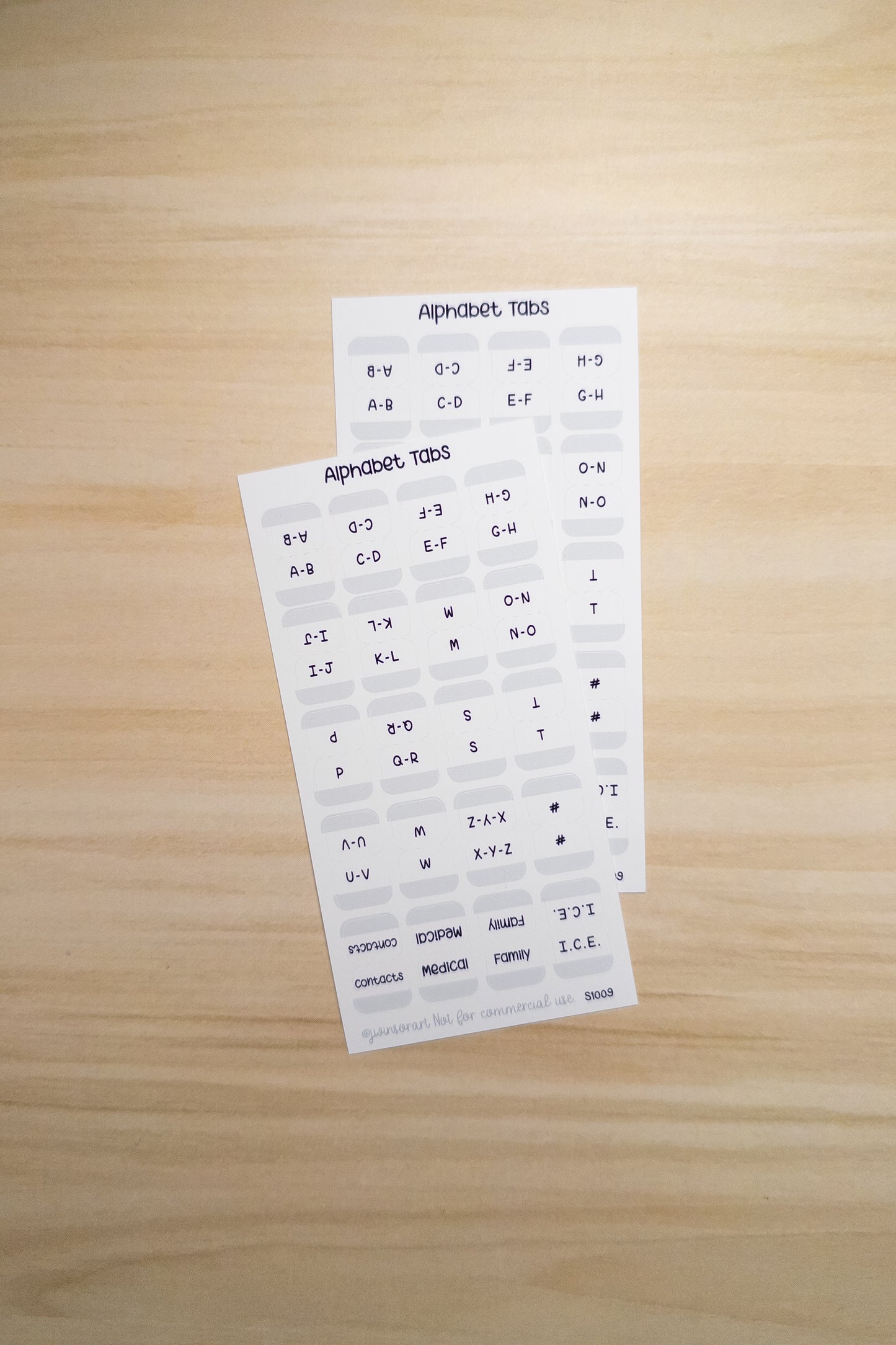 Alphabet Contact Tabs – Minimal A-Z Planner Labels for Hobonichi, Journals, and Address Books (20 Tabs)