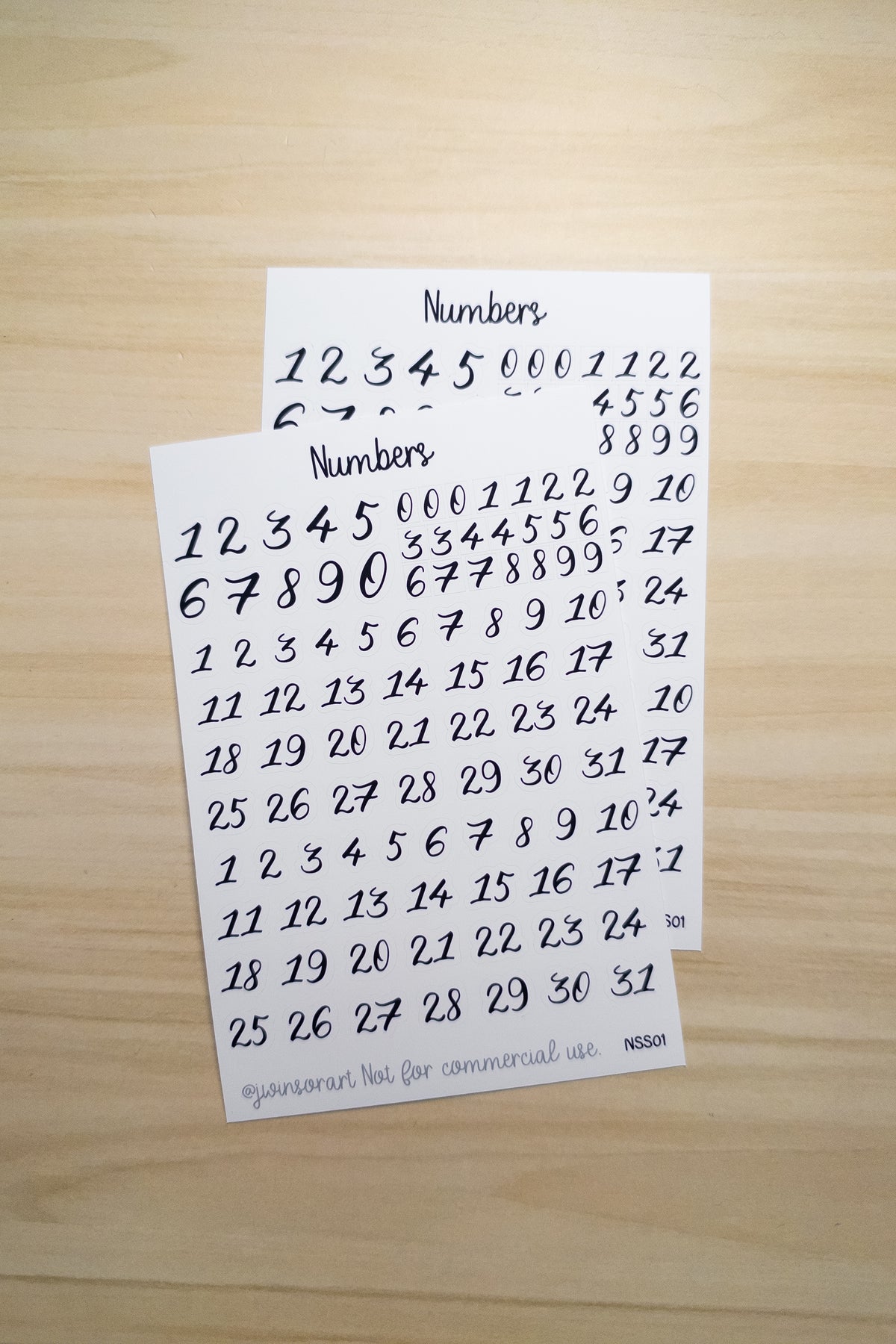 Numbers Planner Sticker Sheet Bujo Bullet Journal
