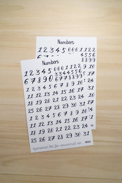 Numbers Planner Sticker Sheet Bujo Bullet Journal