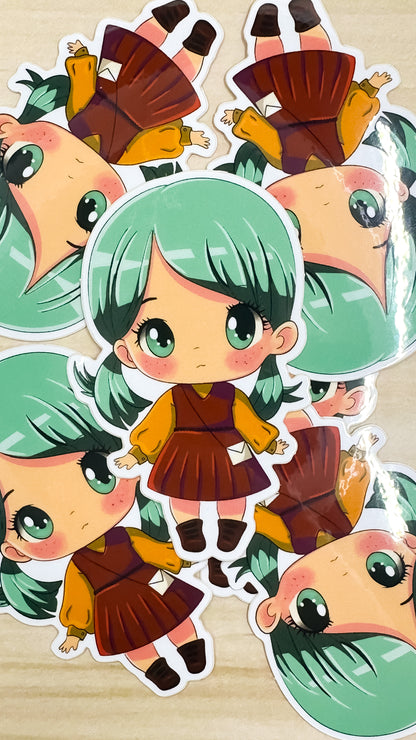 Angie Cute Chibi Girl Sticker Anime Illustrated Vinyl Glossy 3 inch