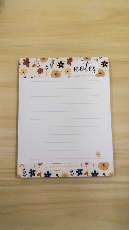 Abstract Minimal Floral Notepad Memo Pad To Do List