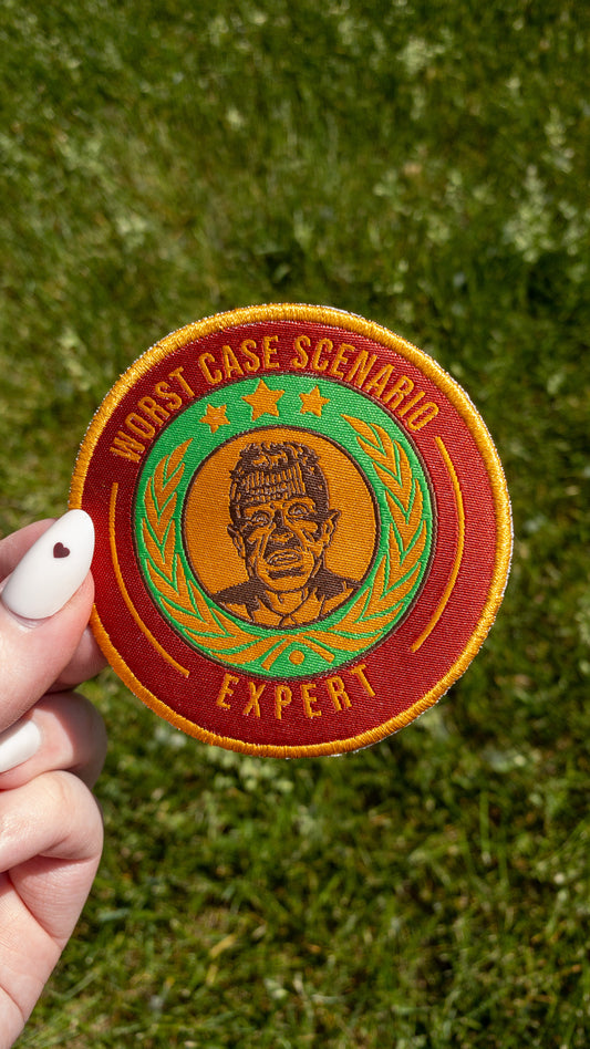 Worst Case Scenario Expert Embroidered Patch Merit Badge Woven 3 inch