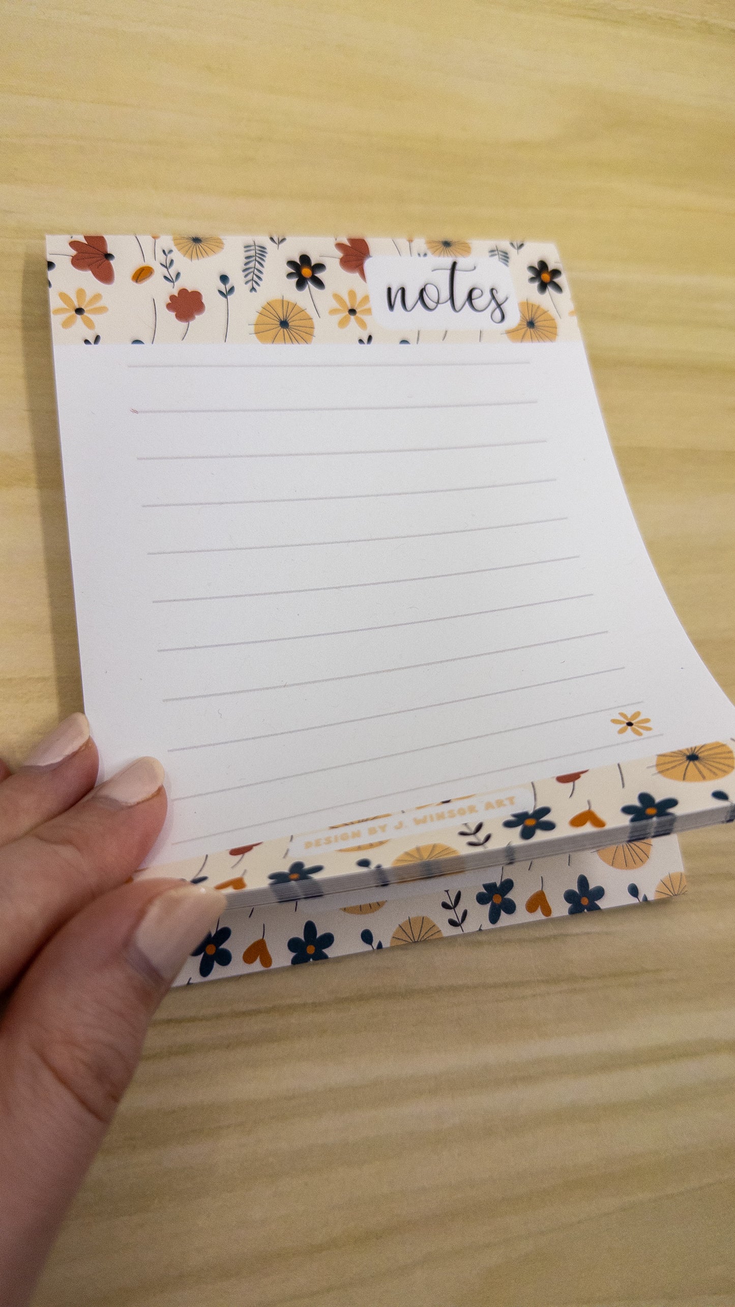 Abstract Minimal Floral Notepad Memo Pad To Do List