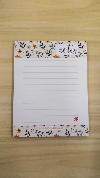 Dainty Illustrated Floral Notepad Memo Pad To Do List