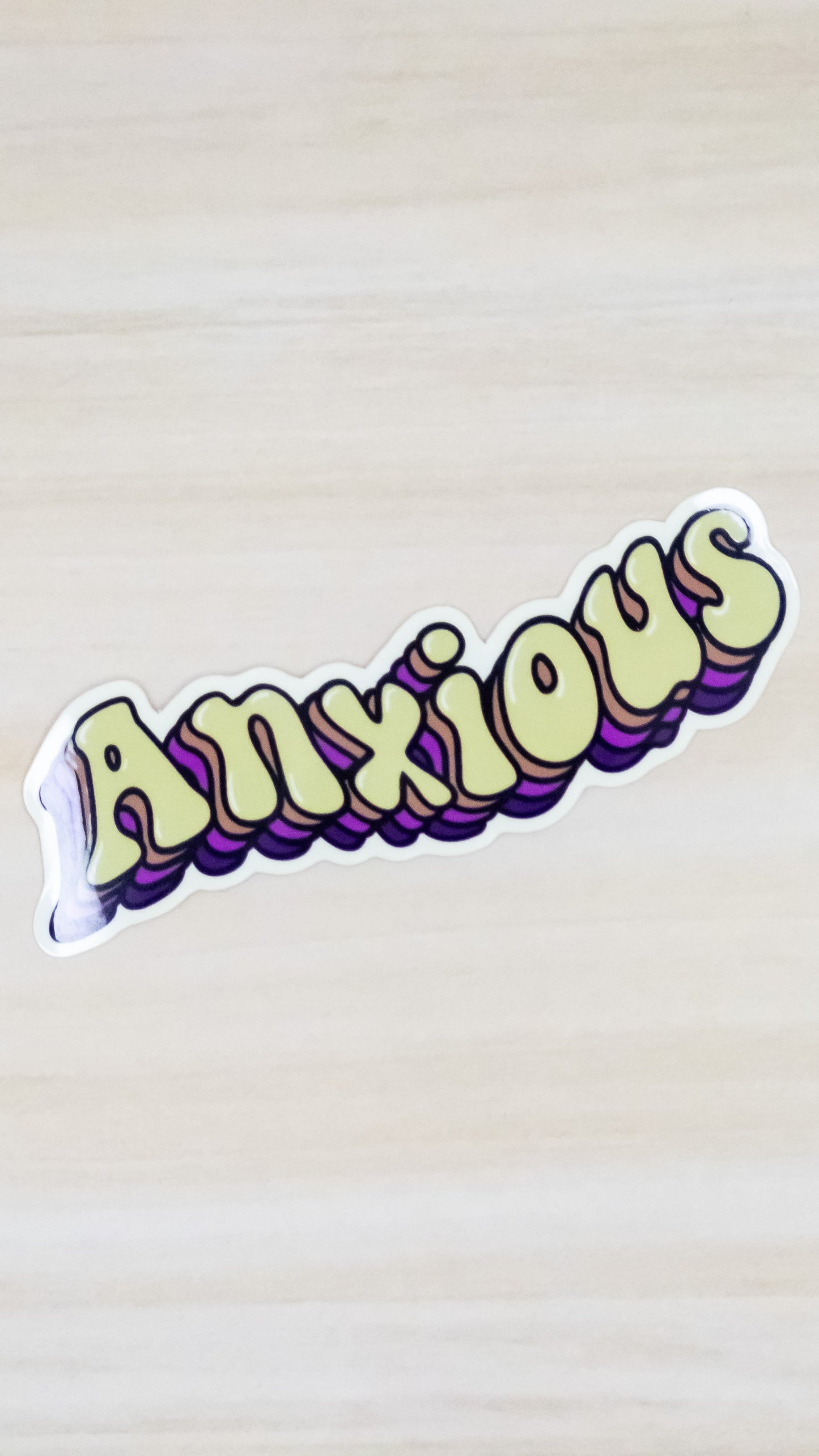 Anxious Vinyl Sticker 4 inch