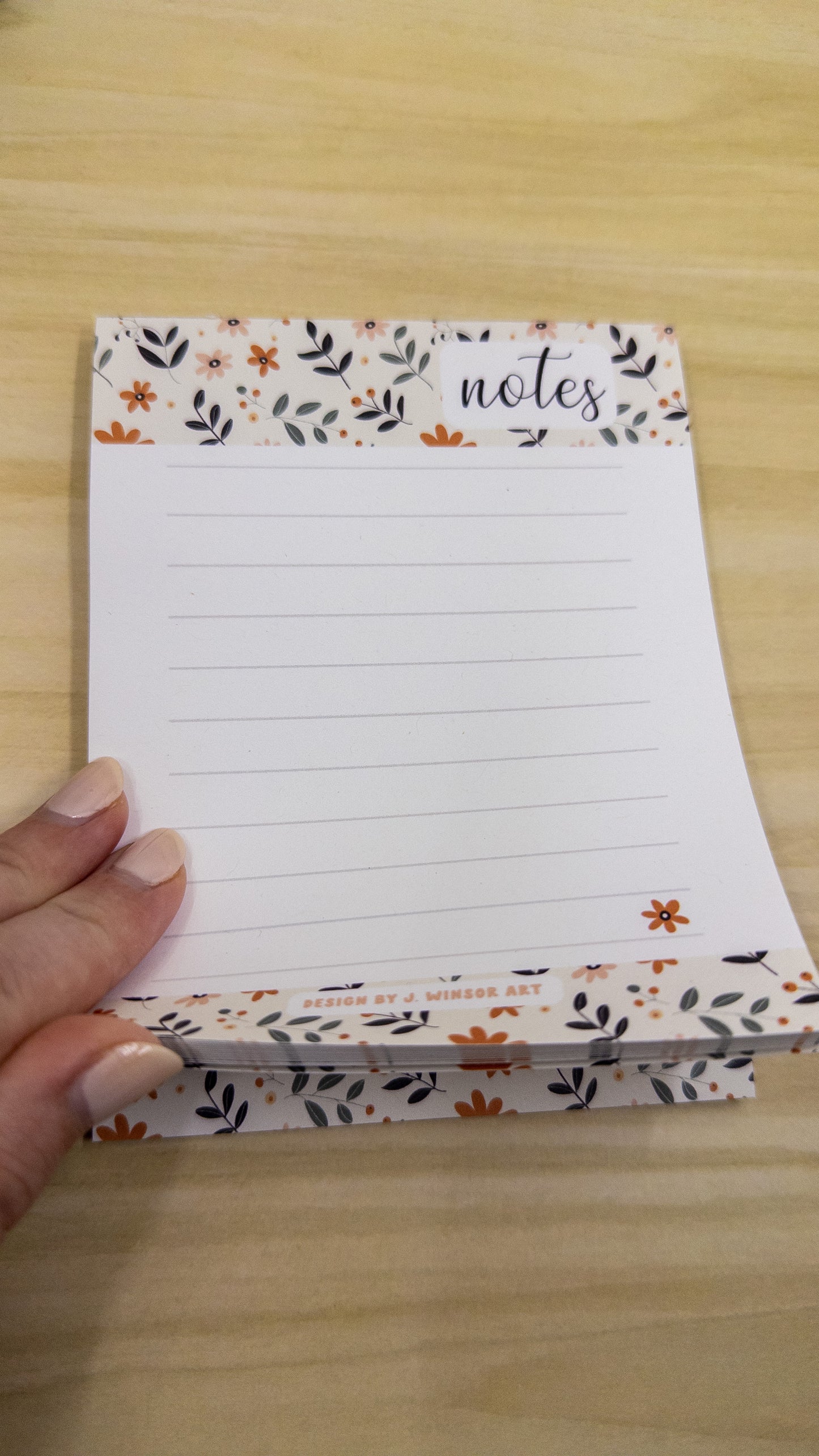 Dainty Illustrated Floral Notepad Memo Pad To Do List