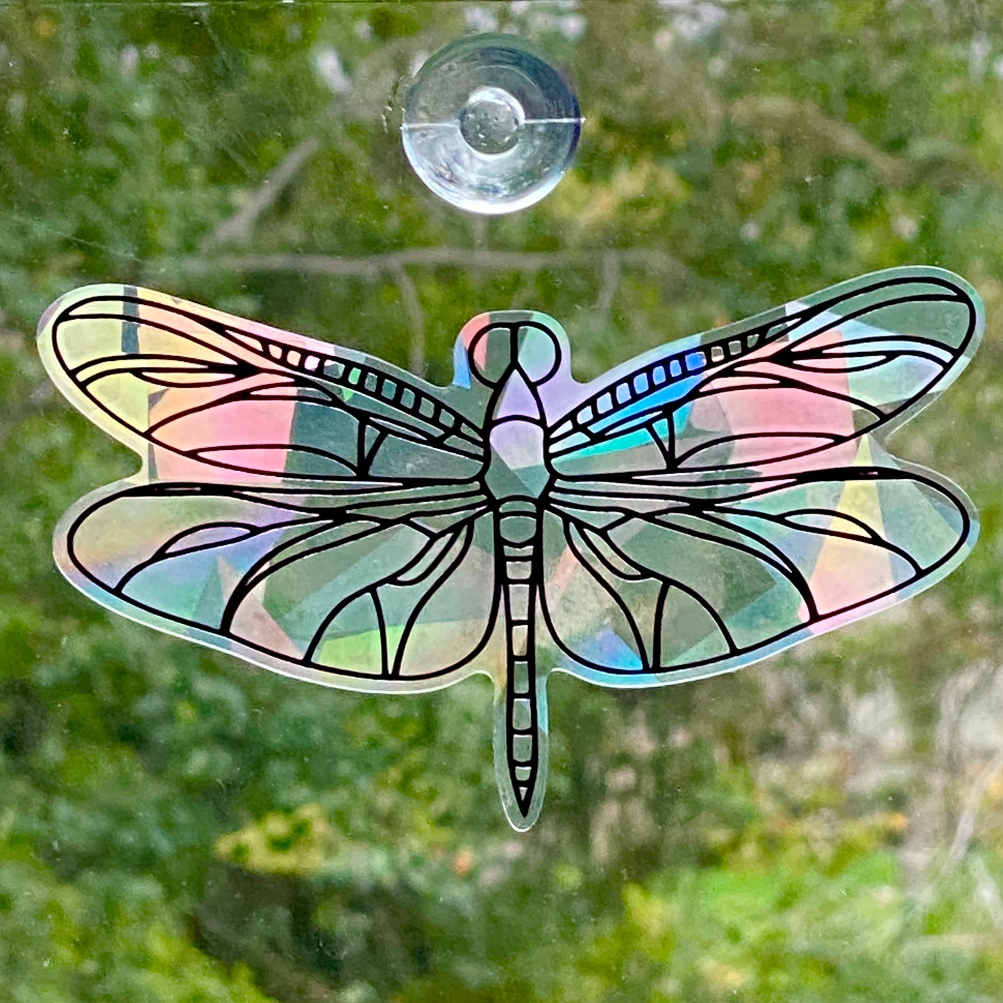 Dragonfly Suncatcher Rainbow Prism Iridescent Window Decal Illustrated Sticker