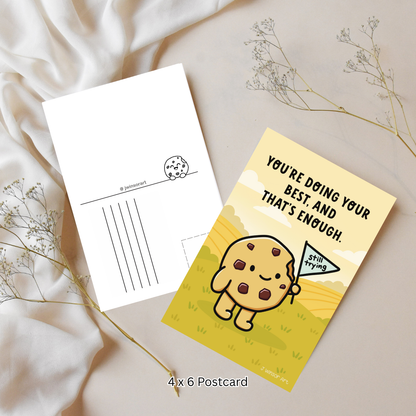 You’re Doing Your Best Postcard – Encouraging Cookie Illustration