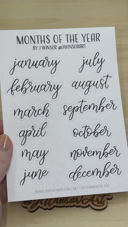 Months Planner Sticker Sheet Bujo Bullet Journal