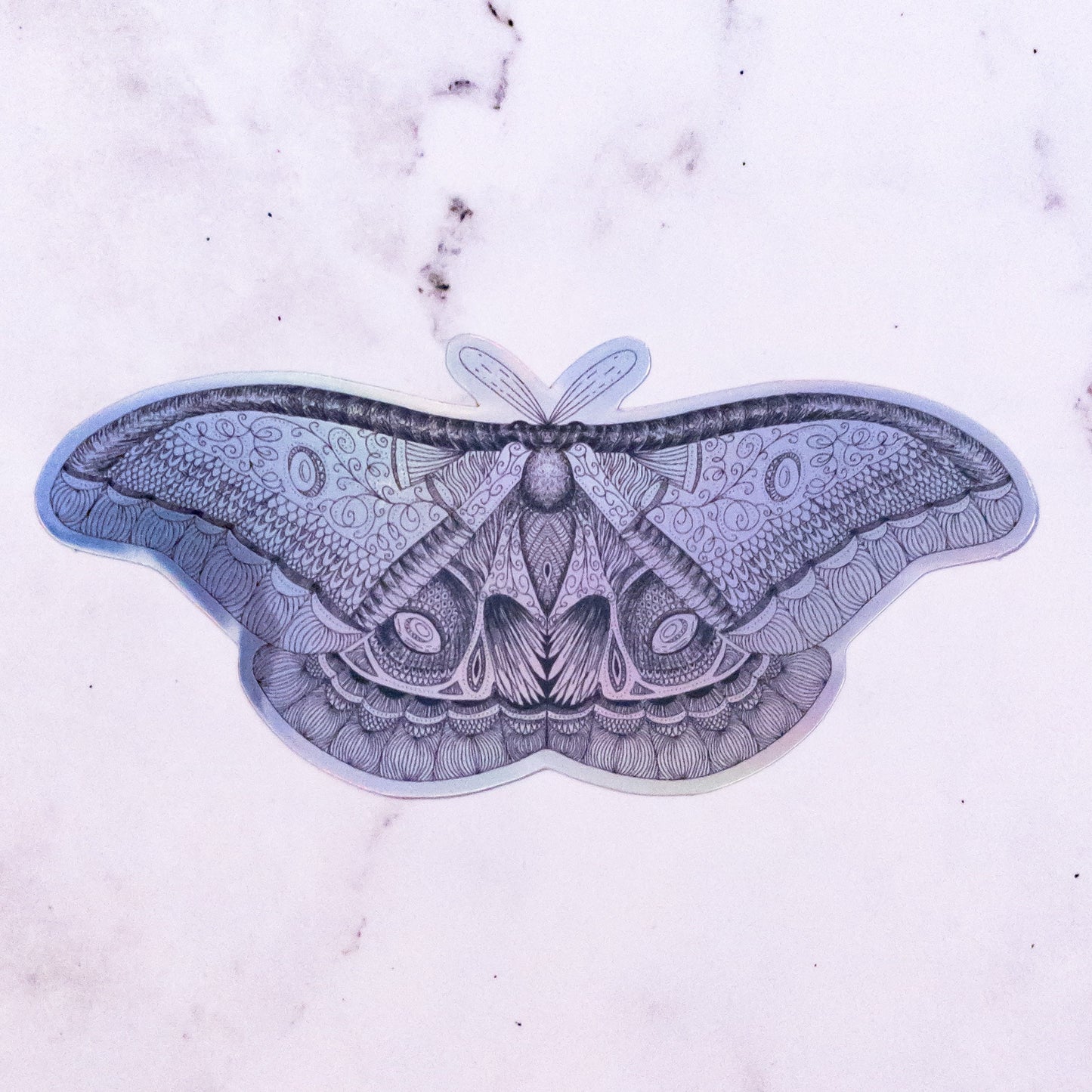 Moth Holographic Sticker 4 inch