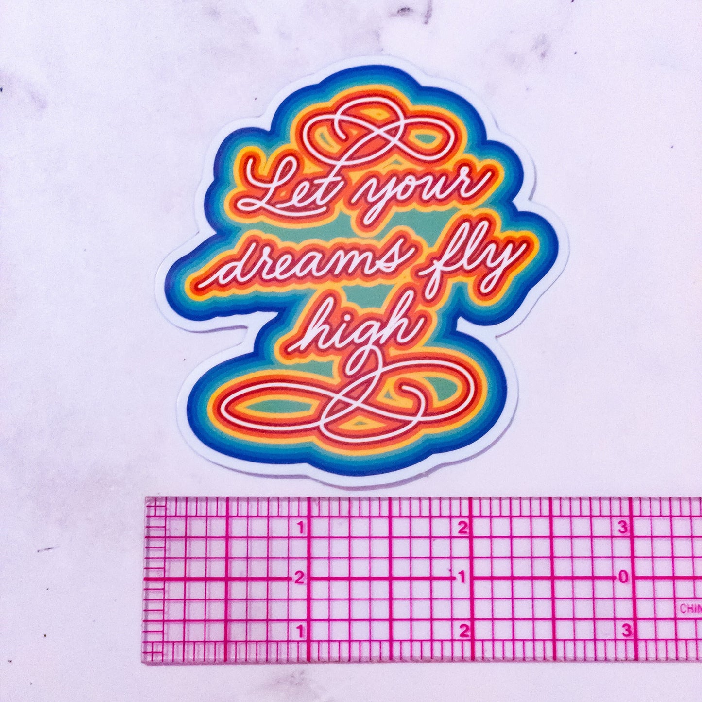 Let Your Dreams Fly High Vinyl Sticker 3 inch