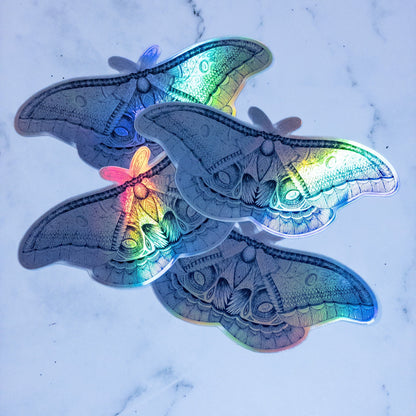 Moth Holographic Sticker 4 inch