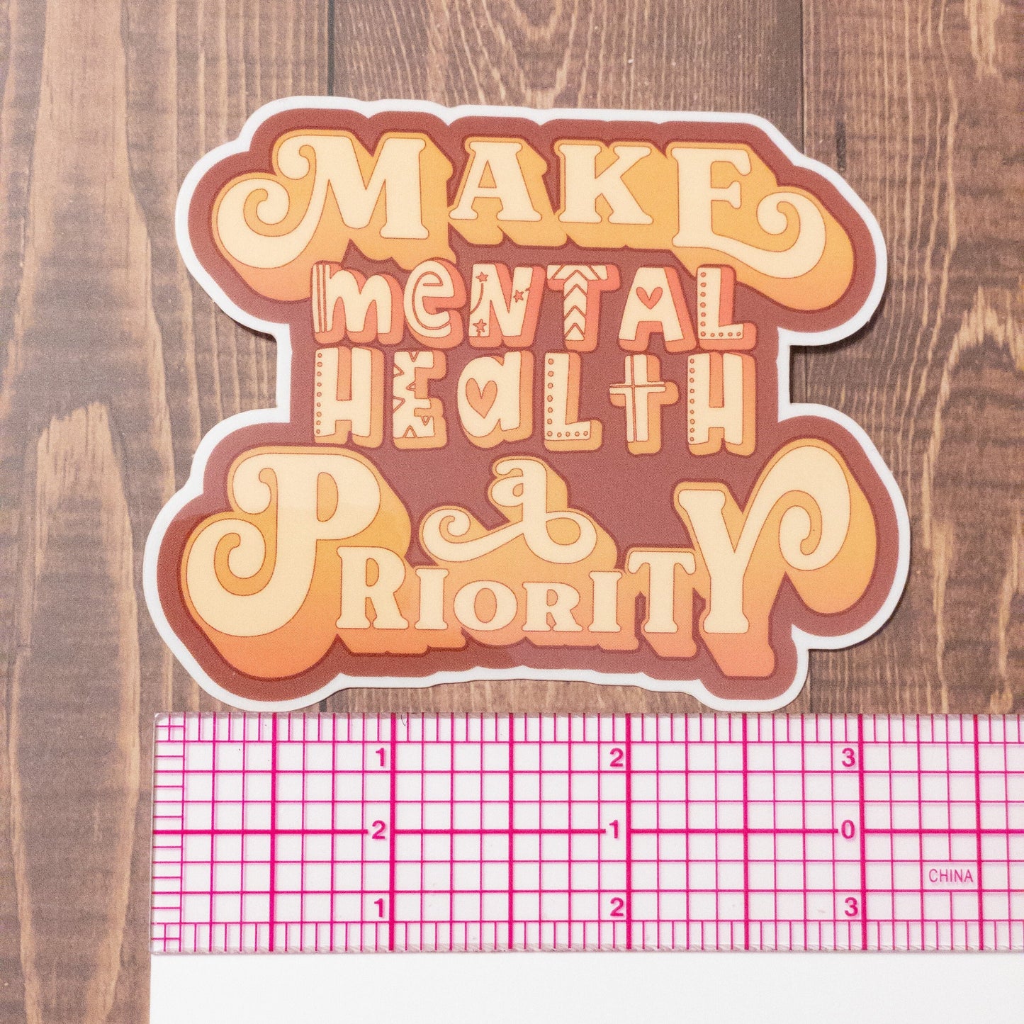 Make Mental Health A Priority Clear Vinyl Sticker 3 inch