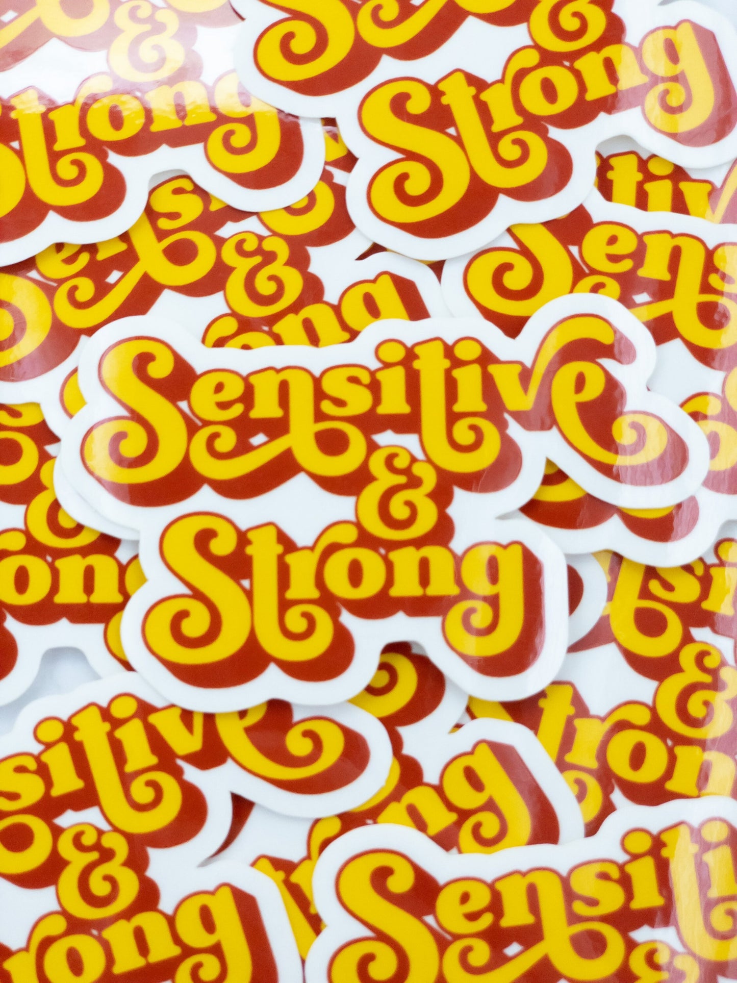 Sensitive & Strong Clear Vinyl Sticker 3 inch