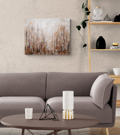 Golden Grove Original Abstract Metallic Texture Impasto Painting Canvas Contemporary Art Ready To Hang