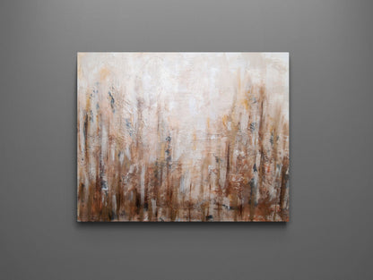 Golden Grove Original Abstract Metallic Texture Impasto Painting Canvas Contemporary Art Ready To Hang