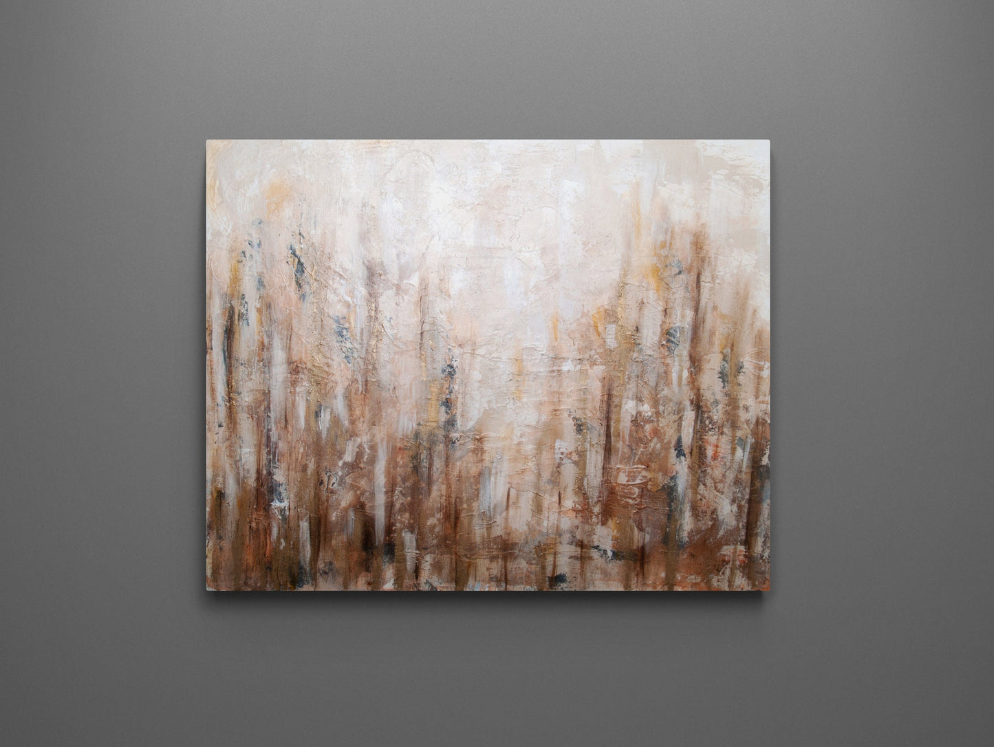 Golden Grove Original Abstract Metallic Texture Impasto Painting Canvas Contemporary Art Ready To Hang