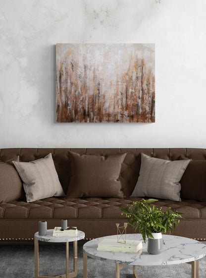 Golden Grove Original Abstract Metallic Texture Impasto Painting Canvas Contemporary Art Ready To Hang