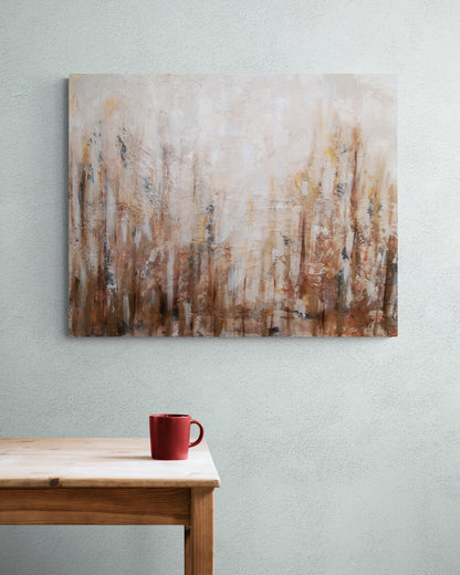 Golden Grove Original Abstract Metallic Texture Impasto Painting Canvas Contemporary Art Ready To Hang